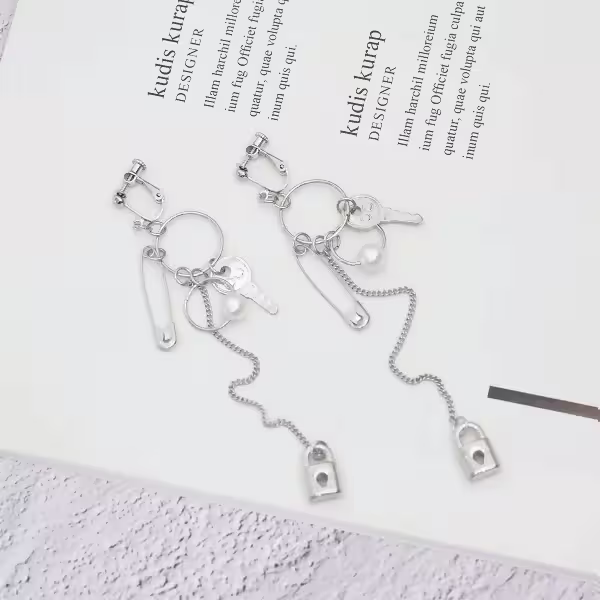 超長別針鑰匙鎖頭工具組×螺旋耳夾