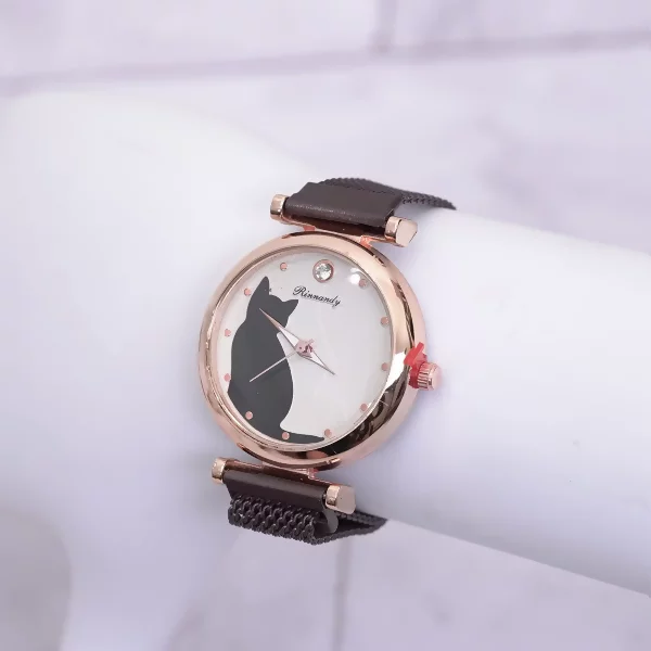 晶鑽小貓咪×磁吸造型型手錶×咖啡