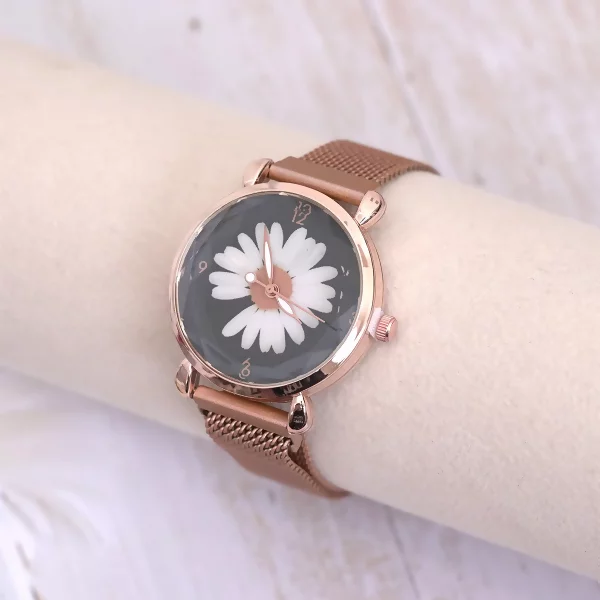 小雛菊×磁吸造型型手錶×玫瑰金