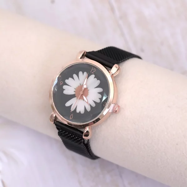 小雛菊×磁吸造型型手錶×黑色