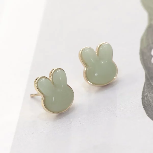 綠琉璃小兔×耳環