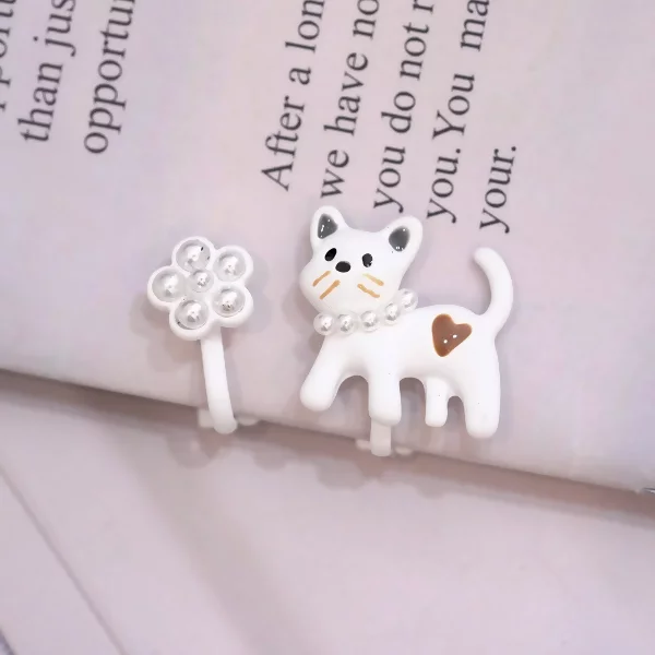 珍珠小花白貓×三角耳夾