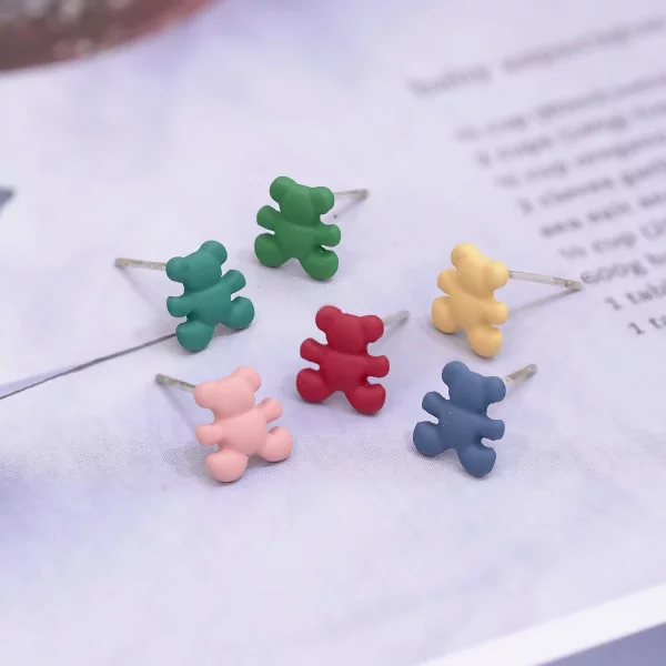彩色小熊×單邊六套件耳環組