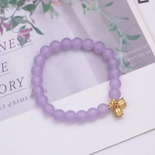 浪漫紫色風鈴花×固定式串珠手鍊 