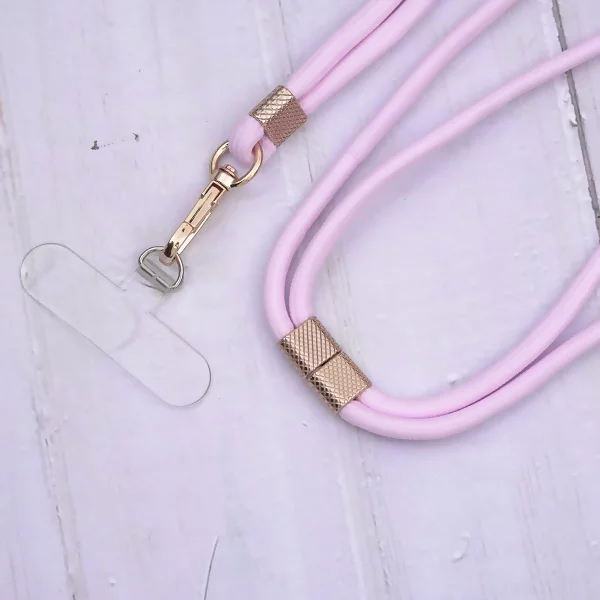 純素色簡約滌綸繩×手機斜背雙勾掛繩×粉紅