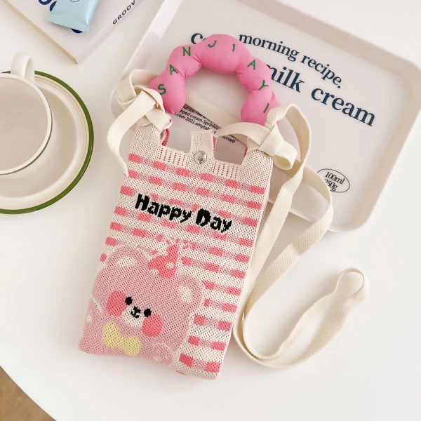 甜甜圈提把針織包×斜背包×熊熊Happy Day