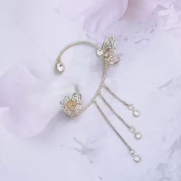 左耳仙氣蝴蝶採花×耳掛