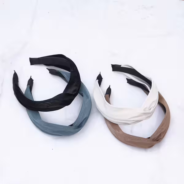寬版復古皮革扭結×髮箍×共四色