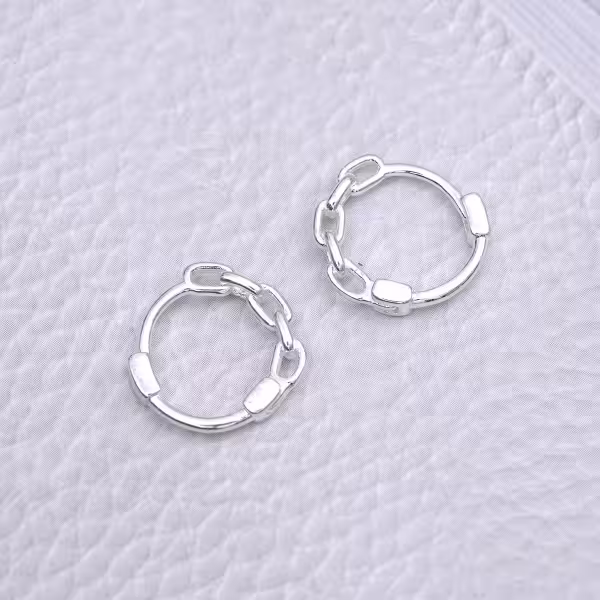 925銀針×鍊條鎖扣×耳扣