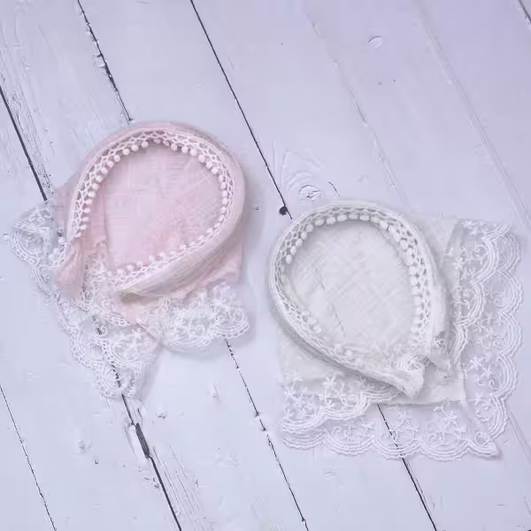 蕾絲頭巾造型×髮箍×共二色