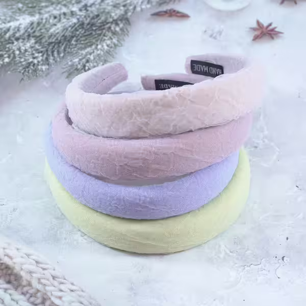 糖果色皺褶紋×髮箍×共四色