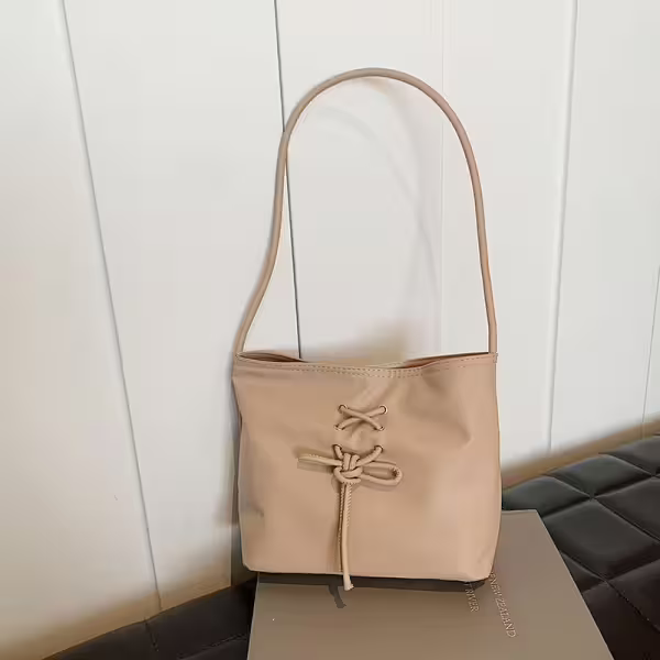 結繩甜美皮革包×肩背包×卡其