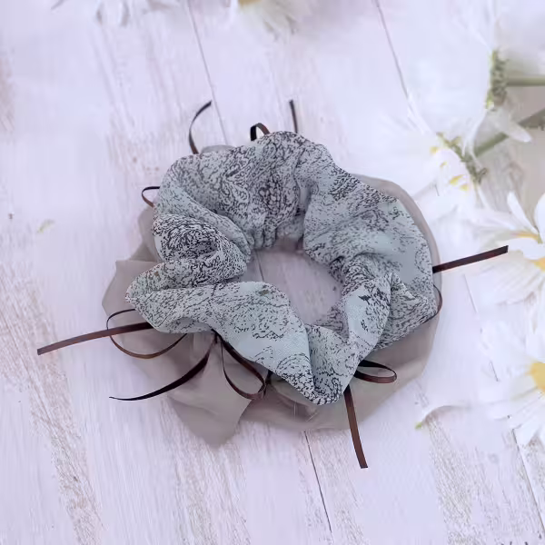 古典圖騰雙層薄紗×大腸髮束