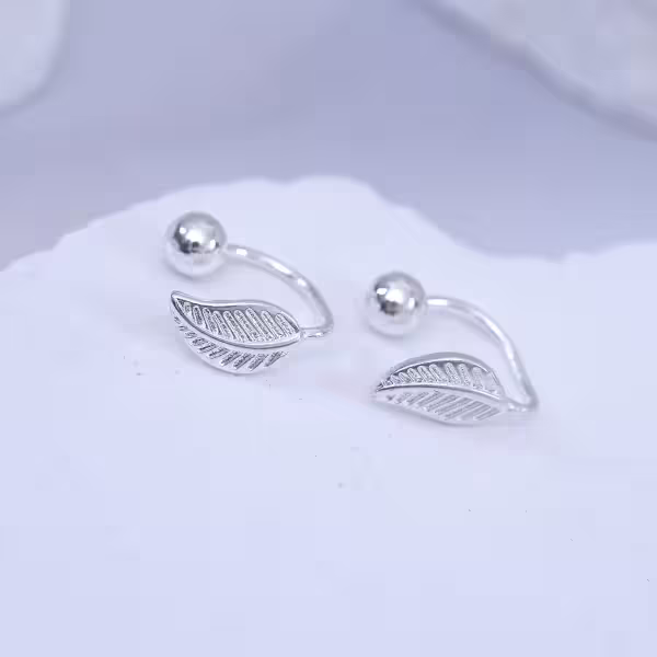 925耳針×葉子×轉珠耳環
