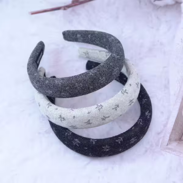 老錢風印花植絨×髮箍×共三色