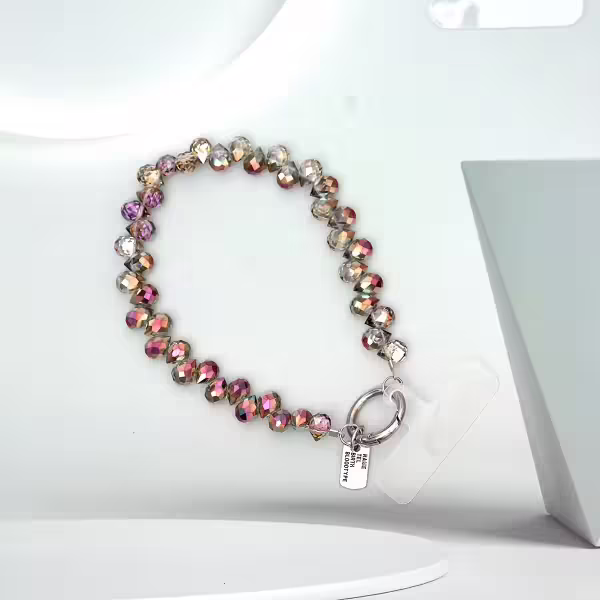 水滴閃亮晶鑽&times;手機腕帶掛繩&times;深紫棕