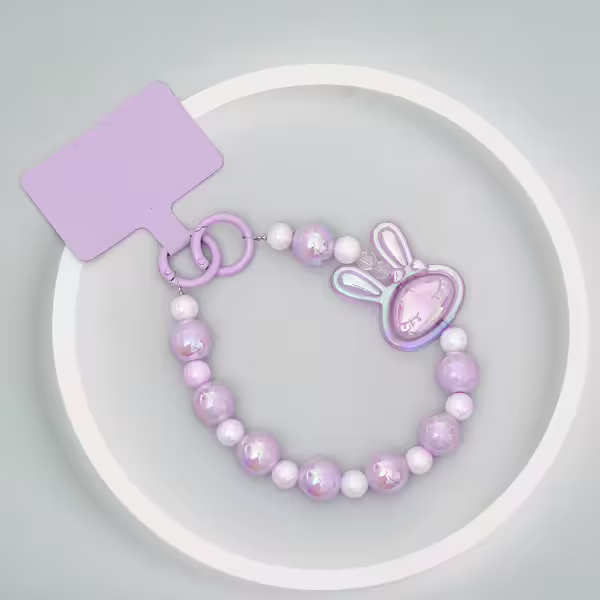 旋轉兔兔&times;手機腕帶掛繩&times;紫色