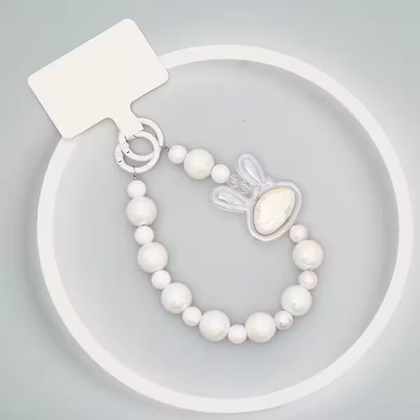 旋轉兔兔×手機腕帶掛繩×白色