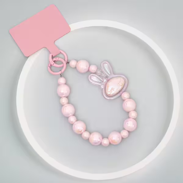 旋轉兔兔×手機腕帶掛繩×粉紅