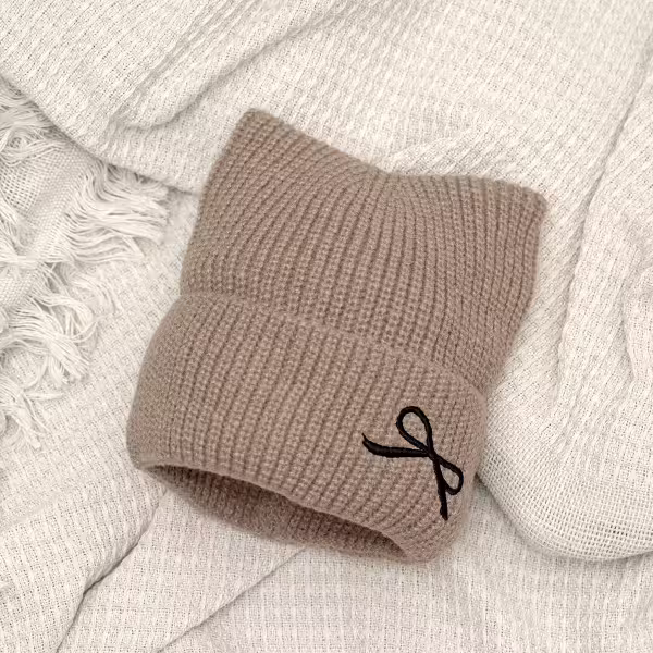 平頭俏貓耳蝴蝶結&times;毛帽&times;棕咖