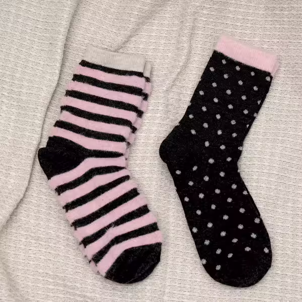 點點條紋毛襪&times;中筒襪&times;二雙套件襪子組