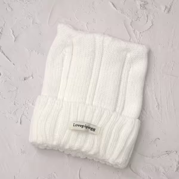 尖尖貓耳&times;毛帽&times;白色
