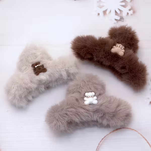 小熊毛絨絨&times;鯊魚夾&times; 共三色