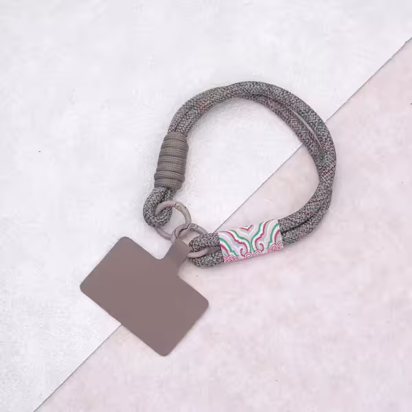 雙線古風祥雲&times;手機腕帶掛繩&times;棕咖