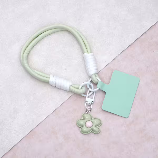 花朵多巴胺&times;手機腕帶掛繩&times;綠色