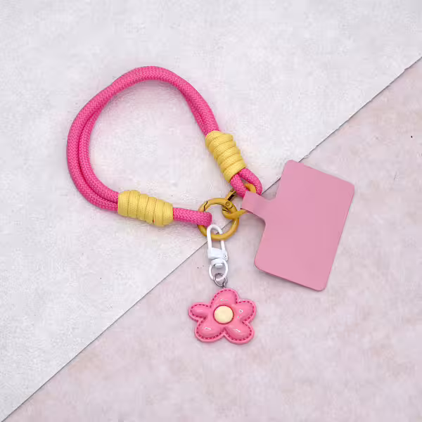 花朵多巴胺&times;手機腕帶掛繩&times;桃紅