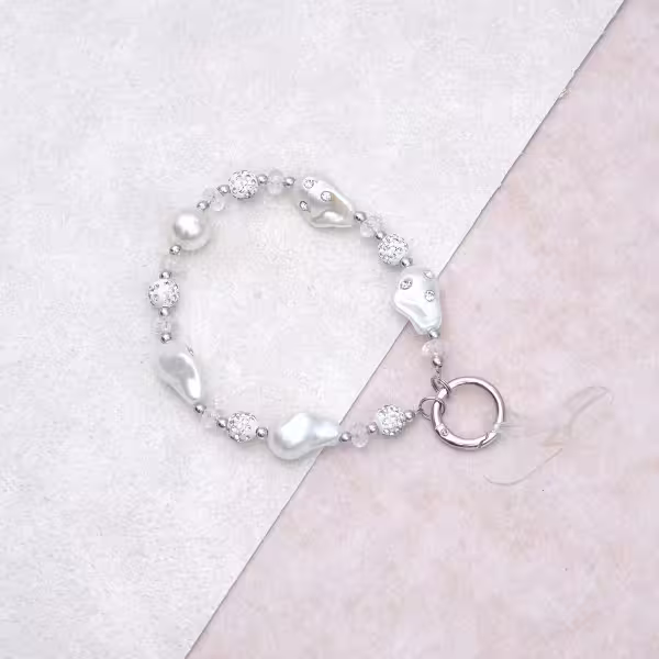 巴洛克珍珠晶鑽&times;手機腕帶掛繩