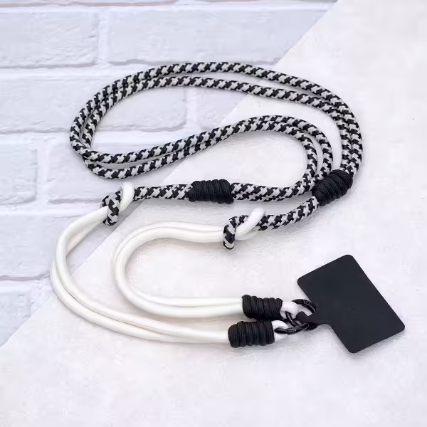 可延長運動風撞色&times;手機斜背&腕帶&times;兩用掛繩&times;黑白千鳥