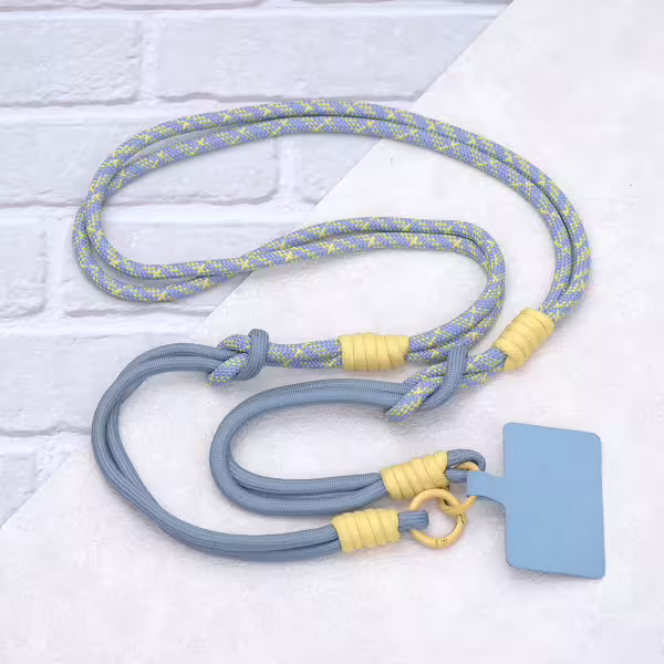 可延長運動風撞色&times;手機斜背&腕帶&times;兩用掛繩&times;灰黃紋理