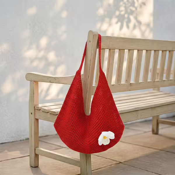 慵懶小花針織&times;肩背包&times;紅色