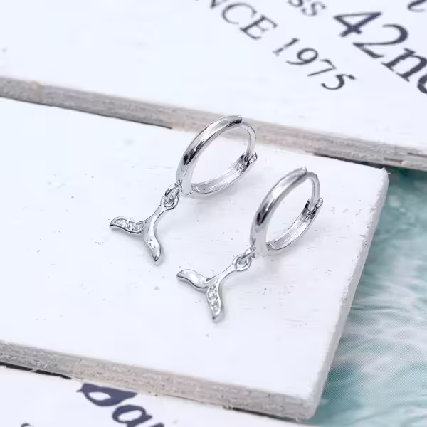 925銀針&times;鯨魚尾巴&times;耳扣