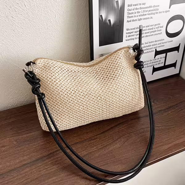 涼夏鏤空草編包&times;可調式斜背包&times;黑色