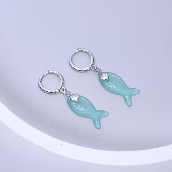 薄荷曼波魚&times;吊墜耳扣