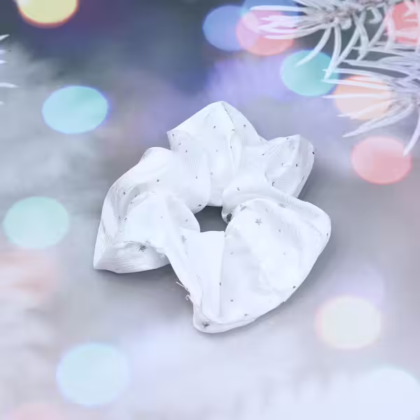 純白銀星亮片&times;大腸髮束