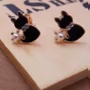 黑貓珍珠×軟墊三角耳夾-第2張