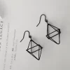 立體鏤空菱角錐×吊墜耳勾-第1張