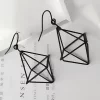 立體鏤空菱角錐×吊墜耳勾-第3張
