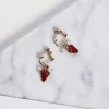 紅草莓珍珠×螺旋耳夾-第1張