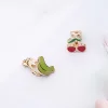 香蕉紅櫻桃×不對稱軟墊三角耳夾-第2張