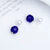 晶彩小圓珠×U型耳夾×藍紫-第1張