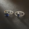 銀色藍寶鑲鑽皇冠花邊×八套件戒指組-第3張