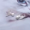 925銀針×貓咪玩珍珠×耳針-第1張