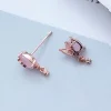 粉紅玉石蝴蝶飛×不對稱吊墜耳環-第5張