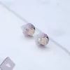 貝殼玫瑰花小方晶×耳環×共三色-第1張