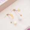 香蕉鳳梨熱帶水果×不對稱吊墜耳環-第3張