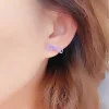 霧紫線條蝴蝶結×U型耳夾-第6張